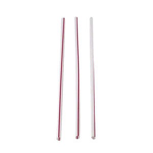 Slim Straw White with Red Stripe 8" - Home Of Coffee