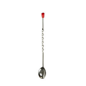 Twisted Bar Spoon 9" with Red Knob - Home Of Coffee