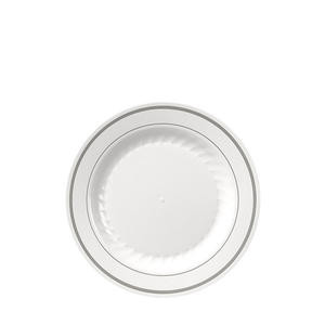 Masterpiece™ Plate White/Silver 6” - Home Of Coffee