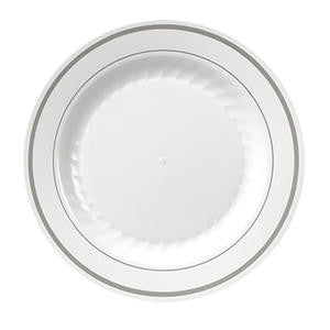 Masterpiece™ Plate White/Silver 7 1/2” - Home Of Coffee