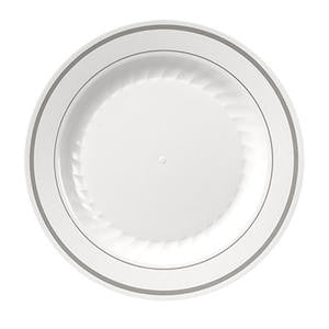 Masterpiece™ Plate White/Silver 10 1/4" - Home Of Coffee