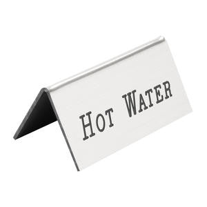 Beverage Tent Sign Silver Hot Water - Home Of Coffee
