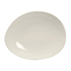Specialty Ellipse Plate Pearl White 8 1/2" x 6 7/8" - Home Of Coffee