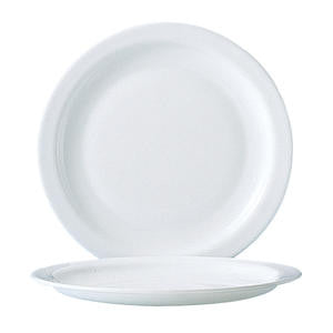 Arcoroc® Restaurant White Lunch Plate Narrow Rim 9 1/4" - Home Of Coffee