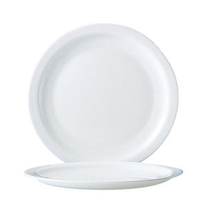 Arcoroc® Restaurant White Dinner Plate Narrow Rim 10 1/4" - Home Of Coffee