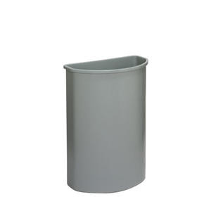 Wall Hugger™ Half-Round Receptacle Grey 21 gal - Home Of Coffee