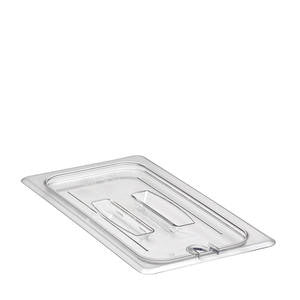 Camwear® Food Pan Cover Third Size Notched with Handle Clear - Home Of Coffee