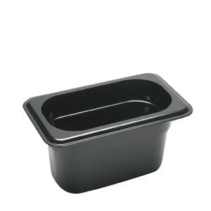 Camwear® Food Pan Ninth Size Black 4" - Home Of Coffee