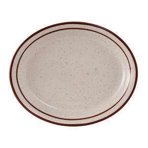 Bahamas Platter Oval Eggshell with Brown Speckle 13 1/4" x 10 1/2" - Home Of Coffee