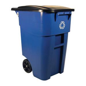 BRUTE® Recycling/Rollout Container with Lid Blue 50 gal - Home Of Coffee