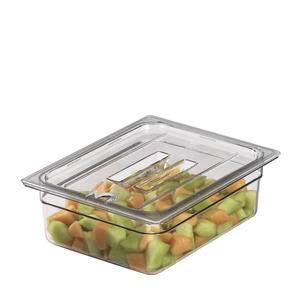 Camwear® Food Pan Cover Fourth Size Notched with Handle Clear - Home Of Coffee