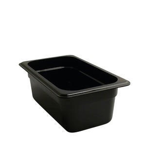 Camwear® Food Pan Fourth Size Black 4" - Home Of Coffee