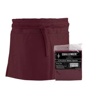 Challenger® 3-Pocket Waist Apron Burgundy - Home Of Coffee