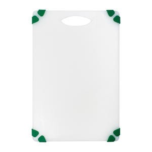 Grippy Cutting Board White with Green 6" x 10" - Home Of Coffee