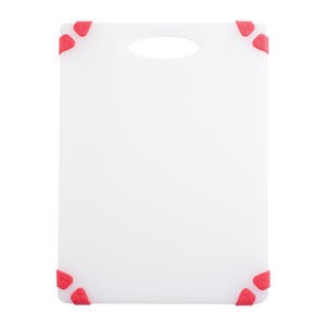 Grippy Cutting Board White with Red 6" x 10" - Home Of Coffee