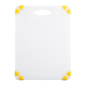 Grippy Cutting Board White with Yellow 6" x 10" - Home Of Coffee