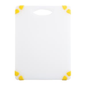 Grippy Cutting Board White with Yellow 6" x 10" - Home Of Coffee