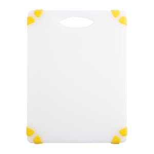 Grippy Cutting Board White with Yellow 9" x 12" - Home Of Coffee