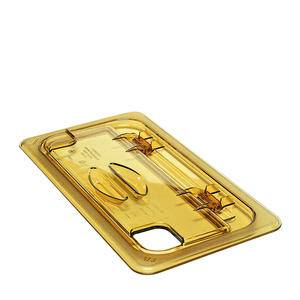 H-Pan™ Third Size FlipLid® Cover Notched Amber - Home Of Coffee