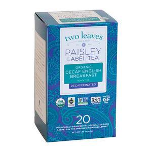 Two Leaves and a Bud Paisley Organic English Breakfast Decaf - Home Of Coffee